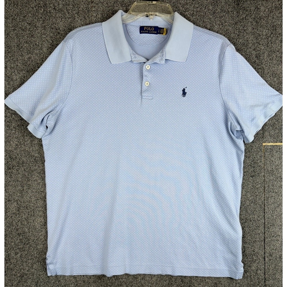 Polo Ralph Lauren Classic Fit Powder Blue Foulard Print Polo Shirt Size L
